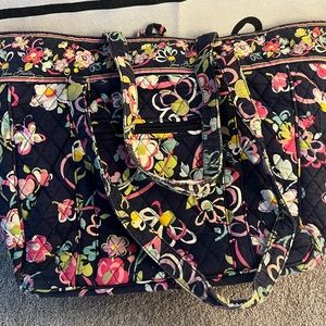 Vera Bradley Navy and Pink Tote (Breast Cancer Awareness edition)
